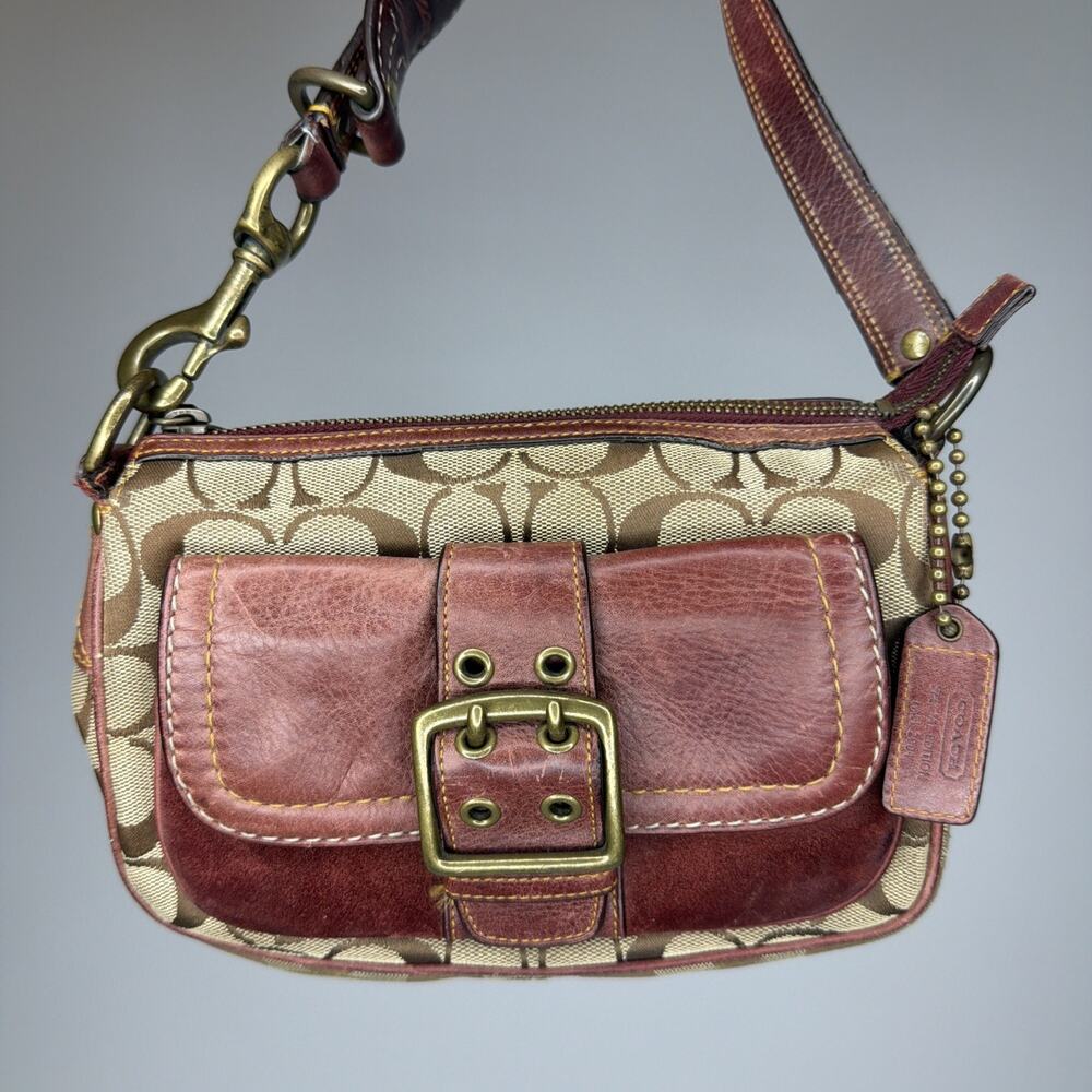 VTG Y2K Coach Special Edition 2004 Fall Mini Bag Burgundy Leather With Wallet - Picture 2 of 16